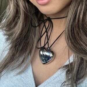NEW Silver Plated Chain Heart Necklace